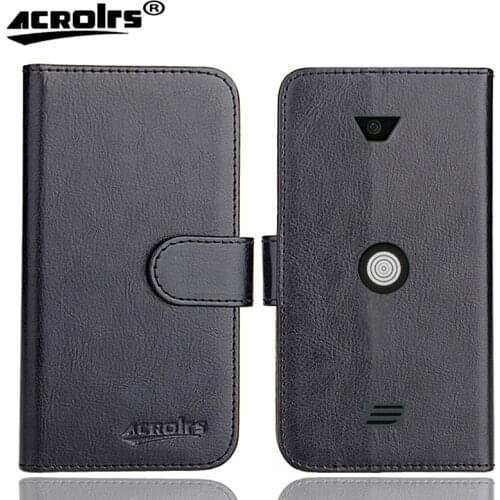 Crosscall Core M4 Go Case 4.95" 6 Colors Flip Fashion Soft Leather Crazy Horse Exclusive Phone Cover Cases Wallet