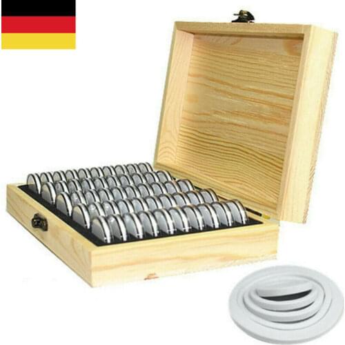 50Pcs Storage Container Wooden Round Coins Capsules Case Coins Collection Box 18-30mm Display Case Storage Box