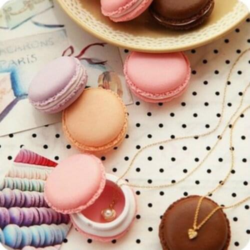Macaron Cake Shape Mini Travel Cosmetic Case Girls DIY Jewelry Ring Earrings Necklace Organizer Box MakeUp Storage Bag