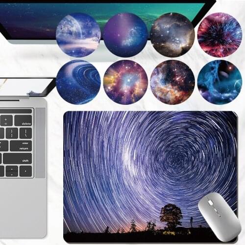 Mouse Pad Game Gamer Mouse Pad Laptop Computer Table Mat Home Office Leather Waterproof Non-slip Space Series Pattern Mouse Mat