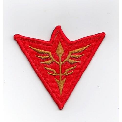 Red background gold design 100%Embroidery GUNDAM NEO ZEON Military Tactical Morale Embroidery patch Badges B2444