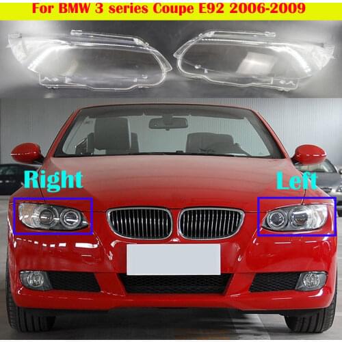 Car Front Headlight Cover For BMW 3 series Coupe E92 E93 2006-2009 M3 coupe 328i 335i 330i Auto Glass Lens Case Lampshade Shell