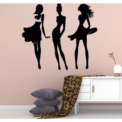 Cute Fashion laddy Wall Stickers Personalized Creative Living Room Children Room Wall Stickers Waterproof Wallpaper
