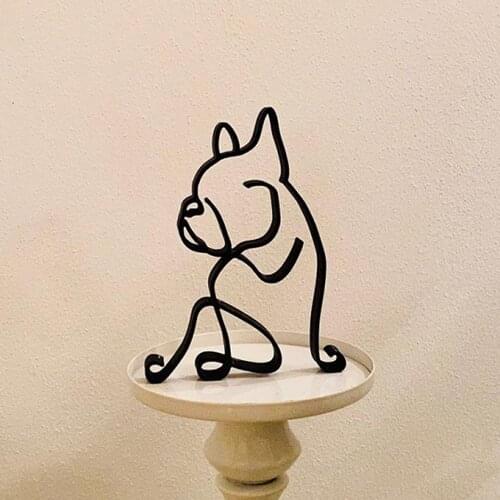 Dog Abstract line Minimalist Wall Minimalist Art Sculpture Modern Art Creative Ornaments for Living Room Wall Decoration