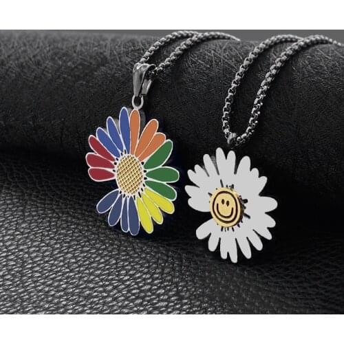 Fashion flower ornaments simple mens and womens clavicle chain wild pendant necklace