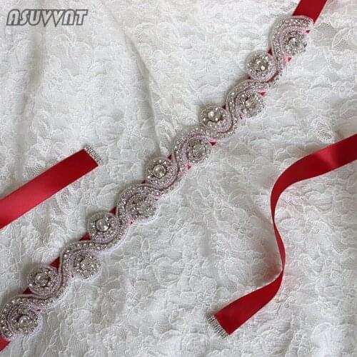 Fashion Women Manual Crystal Wedding Belt Bridal Sash Rhinestone Imitation Diamond Ruched Belts For Women Party Wedding Dress