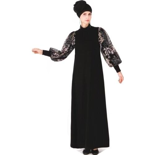 Muslim womens clothing autumn & winter puff sleeve dresses female muslim robe abayas for women dubai turkey clothing MSL835