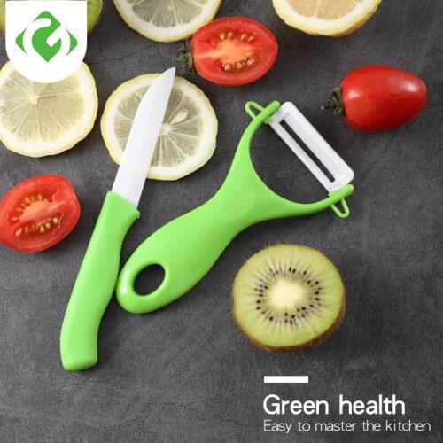GUANYAO Nano Ceramic Knife Cutlery+Vegetable Fruit Peeler Set Slicer Scrape Tools Kitchen Accessories camping and kitchen tool