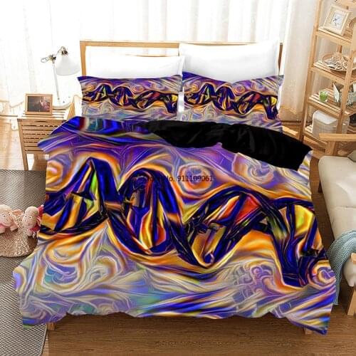 Psychedelic Style Art Bed Set 3D Digital Printing Abstract Print 2/3pc Cover Pillowcase Double Bed Set Sheet Cover Quilt Bedding