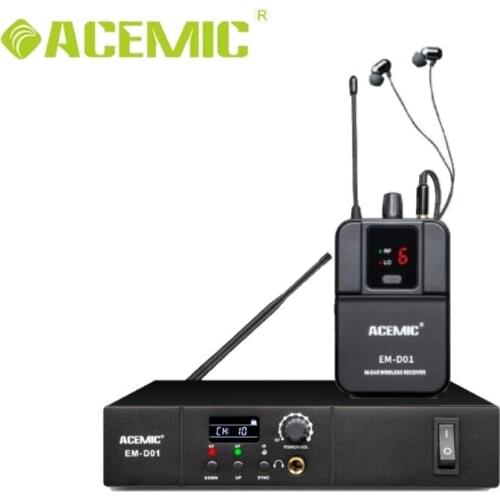 NEW RELEASE Acemic EM-D01 Single channel Wireless In-Ear Monitor System for stage performance music band teaching conference