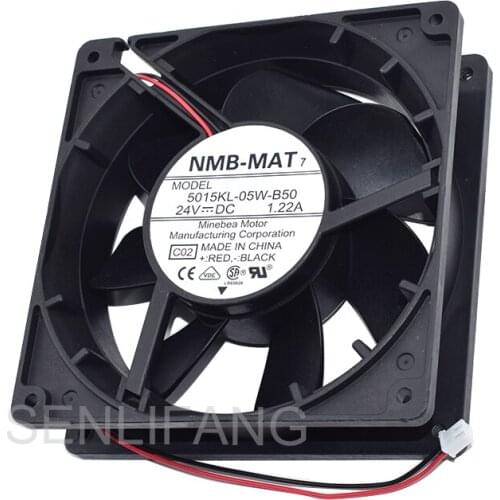 New for NMB-MAT 5015KL-05W-B50 E00 Server Square Fan DC 24V 1.22A 127x127x38mm 2-wire