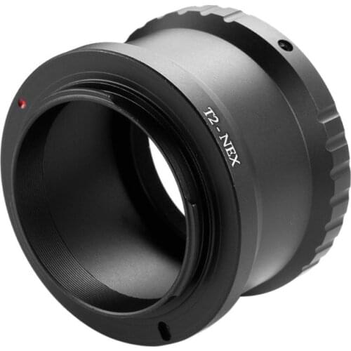 New Aluminum Alloy T2-NEX Telephoto Mirror Lens Adapter Ring for Sony NEX E-Mount Cameras to Attach T2/T Mount Lens