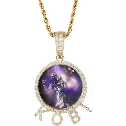 Hip-hop European and American style custom photo name letter pendant necklace fashion jewelry Child wife photo necklace