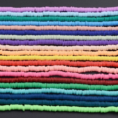 10Pcs/Lot Flat Round Polymer Clay Beads Chip Disk 6mm Loose Spacer Beads For DIY Jewelry Making Bracelet Necklace Accesories