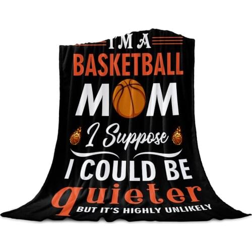 Basketball Text Gift Flannel Blanket for Sofa Microfiber Throw Bedspread Blanket Cover for Bed