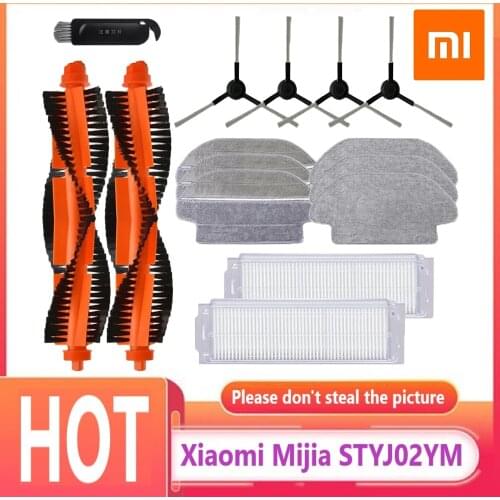 XIAOMI MIJIA Sweeping Mopping Robot Vacuum Cleaner STYJ02YM Spare Part Pack Kits Side Roller HEPA Filter Main brush Mop