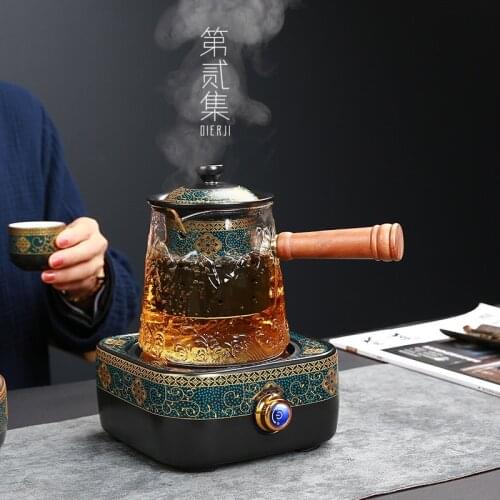 Glass electric pottery stove household tea cooker tea stove suit office light luxury high power kettle antique electric pottery