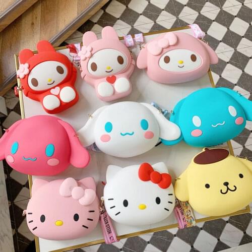 Summer Womens Bag New Style Slant Bag Soft Silicone Large Capacity Mobile Phone Bag Cute Cartoon Anime Shoulder Crossbody Bags