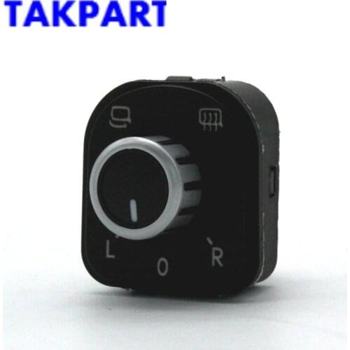 TAKPART CHROME MIRROR KNOB SWITCH FOR VW GOLF MK5 6 JETTA PASSAT B6 CC TIGUAN TOURAN