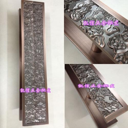 Auspicious clouds antique glass door handle carved handle Chinese modern aluminum door handles European wooden door handle