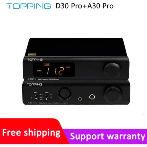TOPPING A30Pro Headphone Amplifier + TOPPING D30Pro Decoder USB DAC