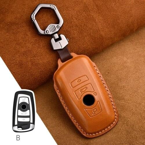 1pcs Genuine Leather Car Remote Key Cover key Case For BMW 520 525 f30 f10 118i 320i 1 3 5 7Series X3 X4 M3 M4 M5 E34 E90 E60