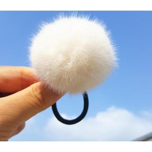 1pc Imitation Rabbit Fur Pompom Ball Hair Bands Colorful Girls Ponytail Holder Pom Pom Elastic Hair Ties Hair Accessories Kids