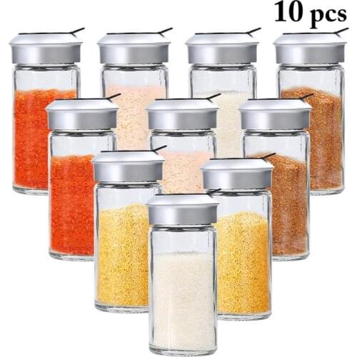 10 /8 /5/ 1 unit Clear glass kitchen utensils, spice shaker spices spice jar twist lid seasoning sugar and salt bottle WJ826