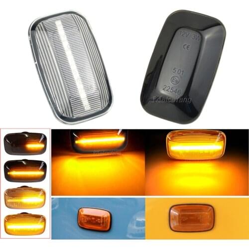 2Pcs Flowing Led Side Marker Turn Signal Lights Indicator Blinker Lamps For Toyota Landcruiser Land Cruiser 70 80 100 Series
