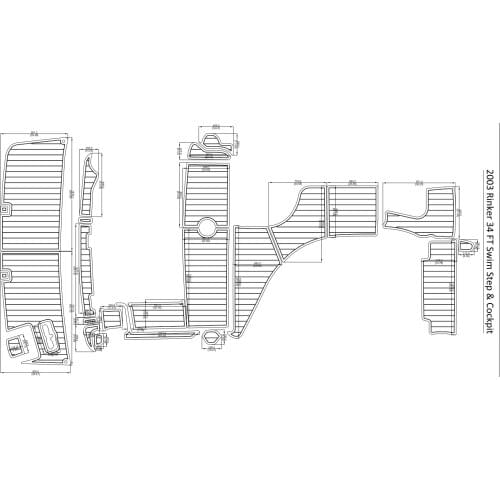 2003 Rinker 34 FT Swim Step & Cockpit Pad Boat EVA Teak Decking 1/4" 6mm