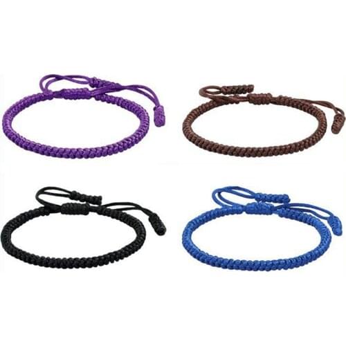 24PCS Multicolor Jewelry Buddhism Rope Lucky knots Braided Bracelets Women Men Charm Woven Handmade Bangles Adjustable Size
