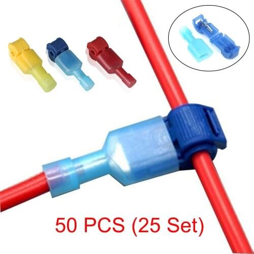 50Pcs(25set) Quick Electrical Cable Connectors Snap Splice Lock Wire Terminal Crimp Wire Connector Waterproof Electric Accessory