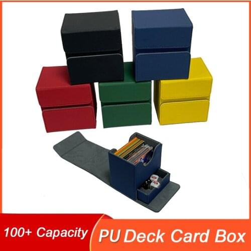100+ Deck Card Box Case Large Capacity Container Collection Sleeved PVC Trading Card Holder for Board Game MTG Pokemon