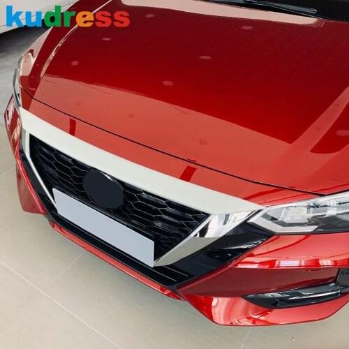 For Nissan Sentra Bluebird Sylphy Almera 2020 2021 Carbon Fiber Front Hood Engine Cover Trim Decoraion Strip Car Accessories