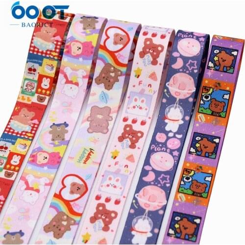 Double-Sided Cute Cartoon Phone Rope Ribbon,Bow Hat,3/4"(20MM) 10Yards Costume Party DIY Decoration Materials M-21119-88