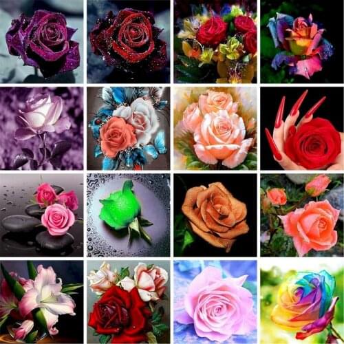 GATYZTORY 60x75cm Frame DIY Painting By Numbers Kits colorful roses Modern Home Wall Art Picture Flowers Paint By Numbers