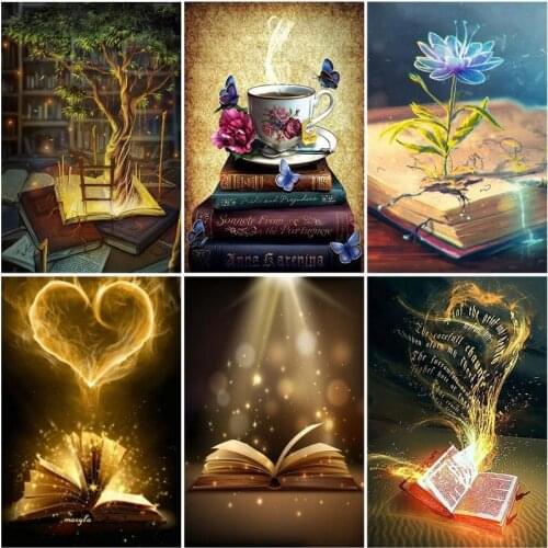 GATYZTORY Coloring By Numbers DIY book scenery Pictures tree Kits Home Decor Drawing On Canvas HandPainted Art Gift