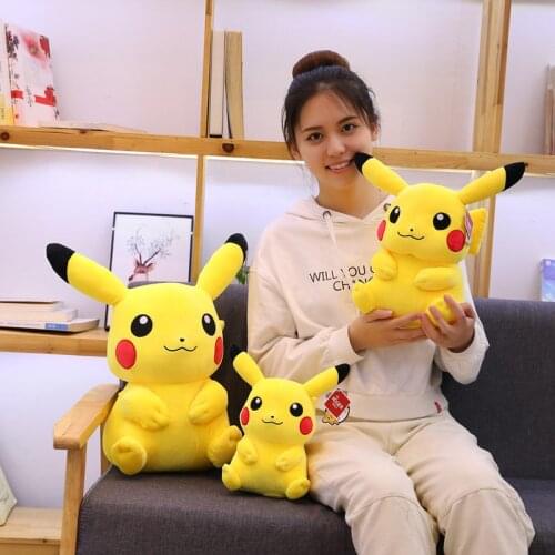 Kawaii Oversized Pikachu Plush Doll Cute Japanese Anime Cartoon Pillow Yellow Elf Plush Toy For Babies And Children