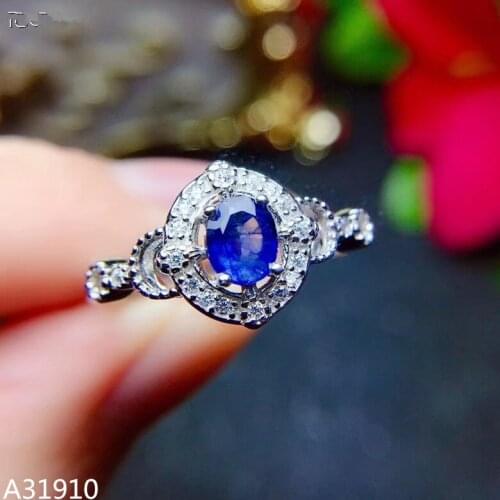 KJJEAXCMY Fine jewelry 925 sterling silver inlaid natural gemstone girl ring support detection luxury mini