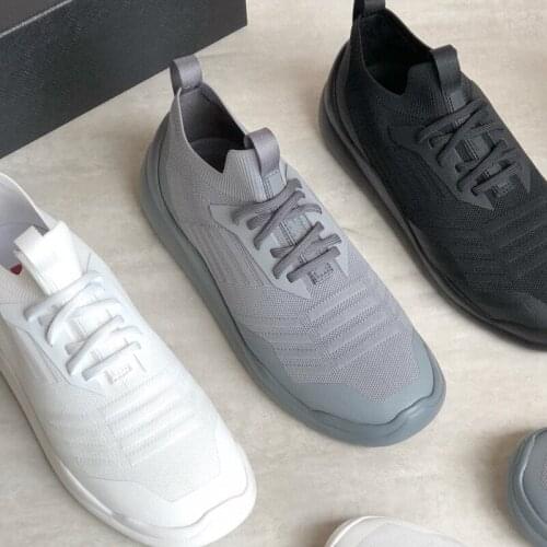 Summer men lightweight socks Slip-on Breathable sneakers luxury brand White Casual Elasticity Wedge Platform Shoes