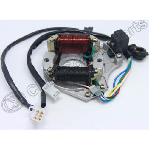 Magneto Stator Plate AC 2 Pole Ignition Coil 5 Wire Gear Readout 50CC 70CC 90CC 110CC 125CC Lifan ZongShen Kazuma Dirt Bike