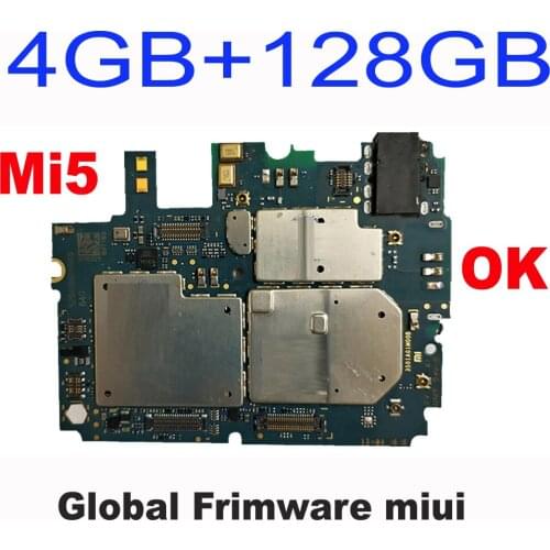 Mobile Electronic Panel Mainboard Motherboard Unlocked With Chips Circuits Flex Cable For Xiaomi 5 Mi 5 M5 Mi5 RAM 4GB+128GB