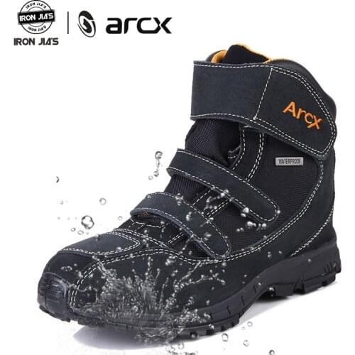 ARCX Motorcycle Boots Genuine Cow Leather Breathable Street Moto Racing Boots Motorbike Durable Waterproof Protection Shoes