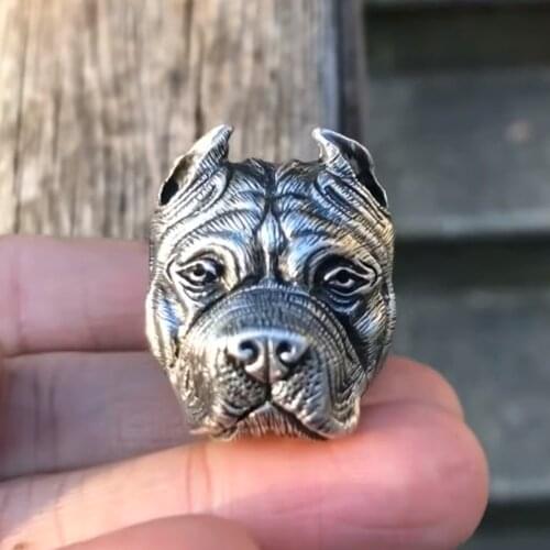 Secret Boy Vintage Mens Fashion Bulldog Ring Punk Bikers Jewelry Boyfriend Birthday Gift Size 7-13