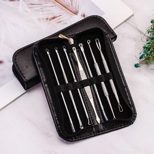 7Pcs/set Stainless Steel Blackhead Remover Tool Kit Whitehead Pimple Spot Comedone Acne Extractor Remover Popper Beauty Tool