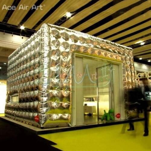 3.3x3.3x2.7m Oxford Fabric Gloden Inflatable Cube Tent Made in China Air Cubic Party Tent Marquee Exhibition Cover Cheap Price