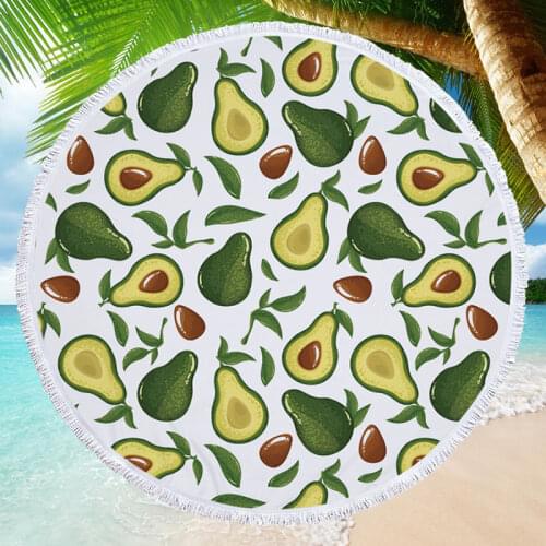 Avocado Series Summer Beach Towel Soft Microfiber Beach Swimming Bath Towel Outdoor Travel Picnic Camping Mat Yoga Blanket