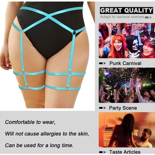 Harness Fashion Sexy Lingerie Goth Exotic Womens Underwear Thigh Bondage Plus Size Rave Wear Garter Belt Stockings Suspenders