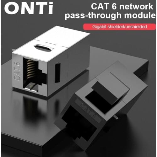 ONTi CAT6 Straight Through Network Module RJ45 Conector Information Socket Computer Coupler Cable Adapter Ethernet Keystone Jack