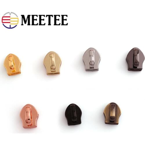 Meetee 20pcs 5# Zips Sliders for Nylon Zippers Jacket Bags Zippers Repair Kitting Zip Head Puller DIY Garment Material ZT153